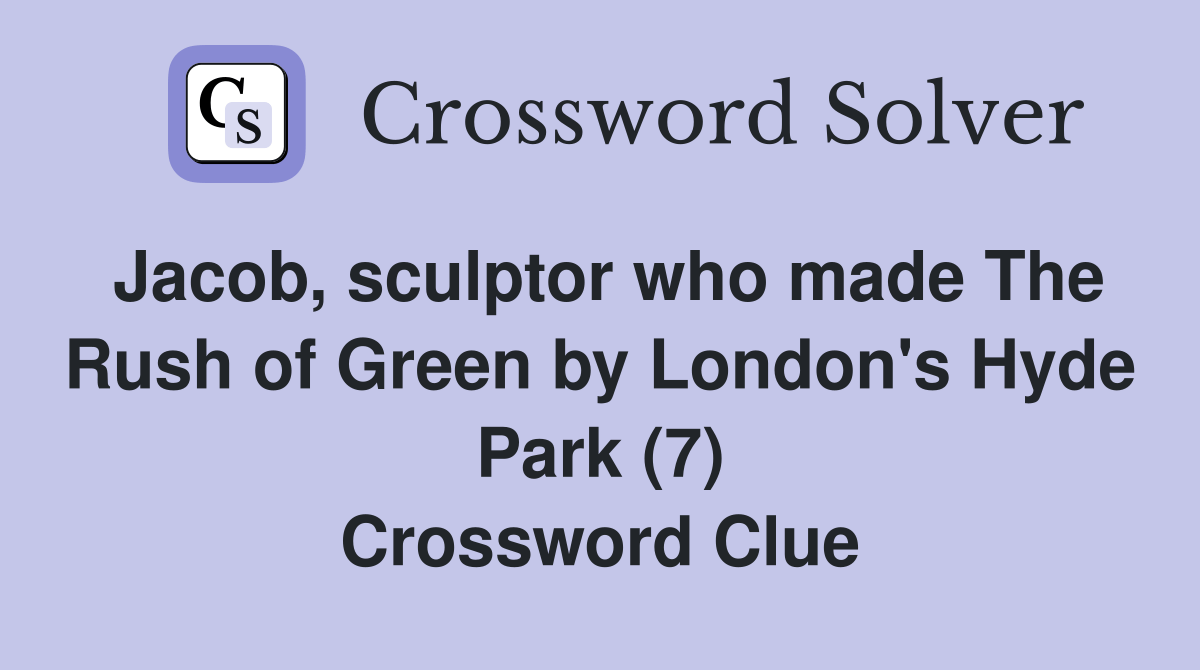 Jacob, sculptor who made The Rush of Green by London's Hyde Park (7